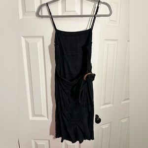 Black, American Eagle Dress with front wrap and belt
